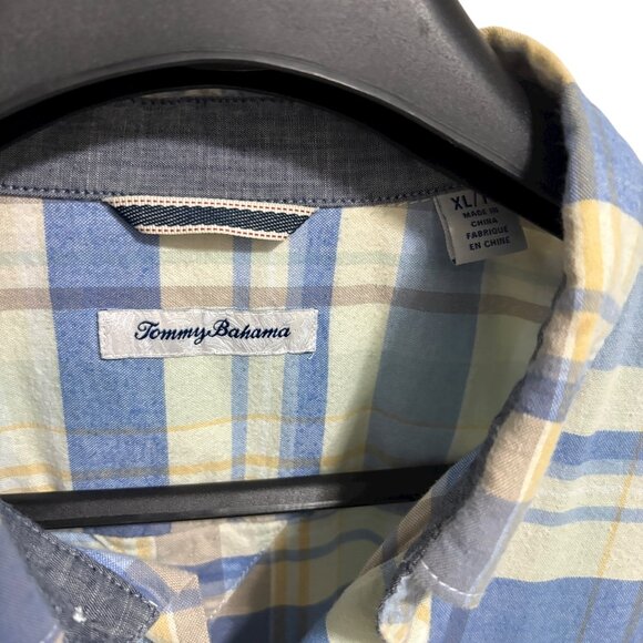 Tommy Bahama Shirt Mens XL/TG Button Up Plaid Cotton Long Sleeve Button Up - Picture 2 of 7